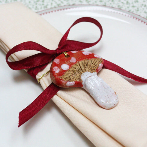 Red Mushroom Ceramic Hanging Decoration